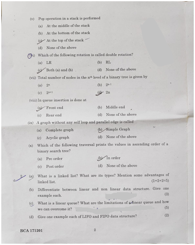 Data Structure and Algorithm Question Paper 2022 | Question Paper- Data ...