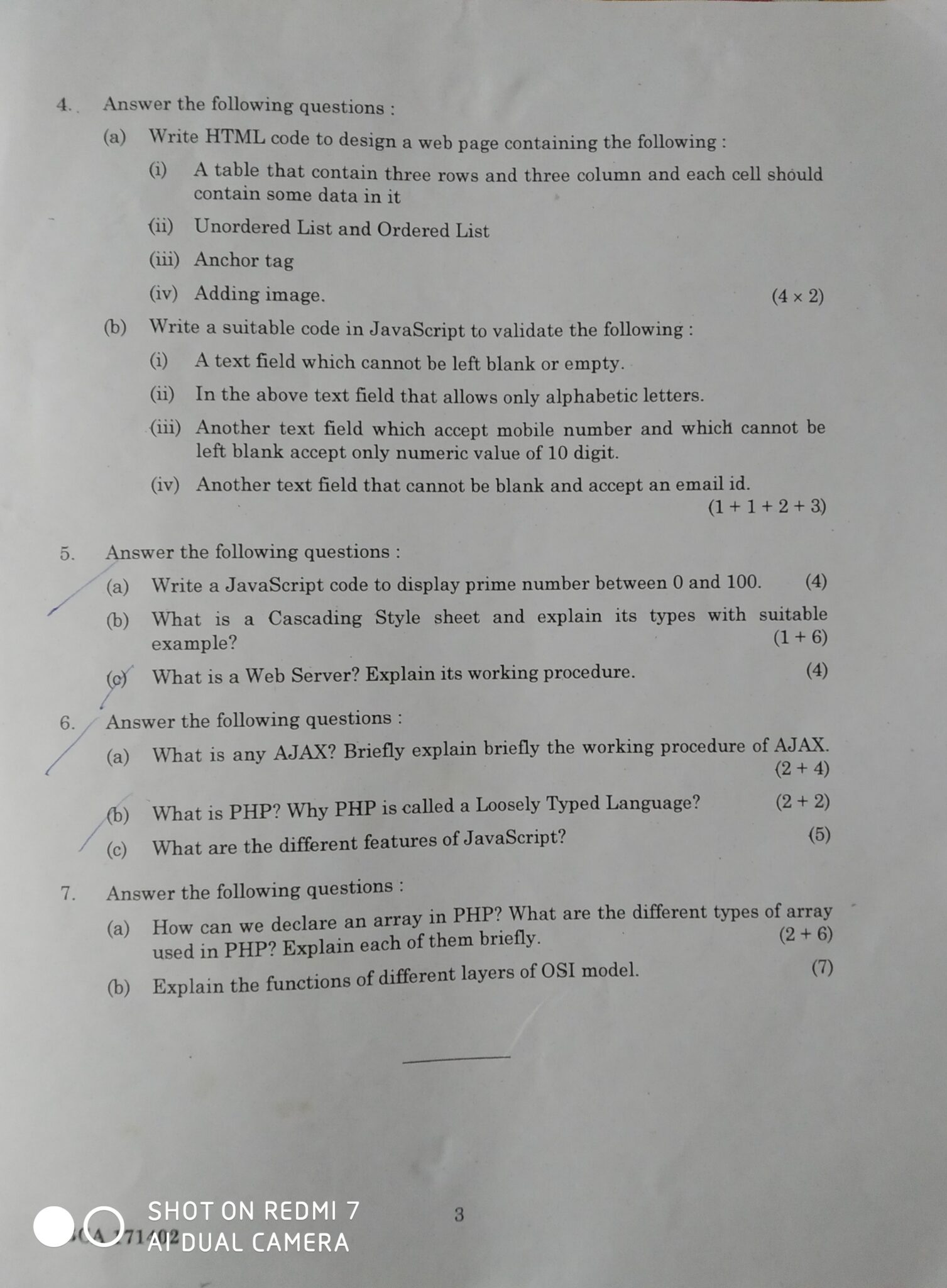 Web Technology Question Paper-BCA(2024)|Question Paper-Web Technology ...